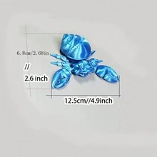 1 件充满活力的 3D 印花寄居蟹雕像 - 非常适合家庭和办公室装饰，是动漫迷的理想礼物 - 彩色 - 查看 2