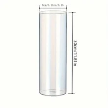 8 件简约优雅的水培花瓶，30 厘米/11.81 英寸玻璃圆柱烛台，用于插花和蜡烛展示、婚礼中心装饰、家庭办公室装饰，非常适合家庭和活动装饰