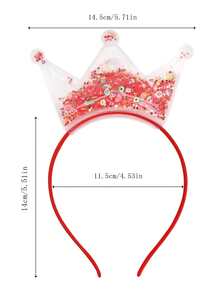 5/1 pezzo Cerchietti con corona di principessa in paillettes, cerchietti elastici con tiare per feste, regali per accessori per capelli di ragazze, forniture per acconciature e decorazioni