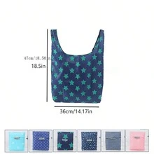 Túi Tote Gấp Gọn Nhẹ Tiện Lợi, Có Thể Giặt Được, Sức Chứa Lớn, Túi Mua Sắm Thường Ngày Có Thể Tái Sử Dụng, Màu Sắc Ngẫu Nhiên - Nhiều màu - Xem 8