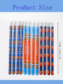 12pcs Sports Ball Pattern HB Pencils, Student Learning Supplies
