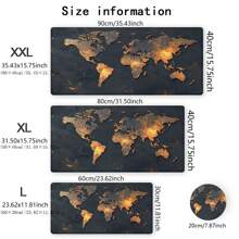 1个世界地图鼠标垫，金属质感设计，办公桌垫，缝边防滑，超大尺寸，橡胶底座，键盘垫，35.4x15.7英寸，电竞桌垫，适用于办公室、家庭，送给女性的礼物，返校季游戏鼠标垫，办公桌配件，办公用品，办公桌配件，鼠标垫 - 彩色 - 查看 7