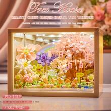 Cornice portafoto ornamentale da comodino con struttura che simula un albero di sakura in legno finto, rifrangente e traslucida, regalo romantico per studenti, amici e anziani per Natale e Ringraziamento - multicolore - Visualizzare 2