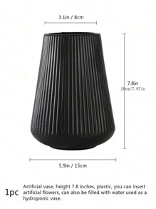 1pc Lightweight Plastic Striped Flower Vase, Minimalist Decor For Floral Arrangements, Home Decoration, Centerpiece, Tabletop Accents, And Various Floral Display Scenarios