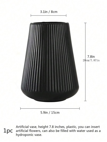 1pc Lightweight Plastic Gestreepte Flower Vase, Minimalist Bloemen Arrangements, Home ation, Centerpiece, Tabletop Accents, Various Display Scenarios view 9