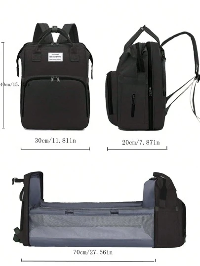 ファッショナブルな多機能ママバックパック、折りたたみ式ポータブルママバッグ、大容量軽量折りたたみマザー&ベビーバックパック