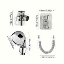 带软管的多功能淋浴喷头套件 - 适用于厨房、浴室和宠物浴室的水龙头分流器 - 白色 - 查看 3