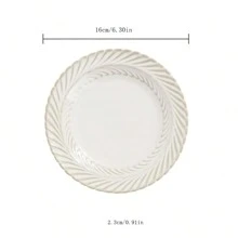 European & Japanese Style Plates, Ceramic Tableware, Serving Trays - Beige - View 2