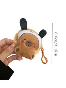 Cute Capybara Plush Coin Purse, Water Rat Bag Charm, Earphone Organizer, Keychain - Multicolor - View 2