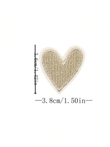 6 件金色心形刺绣补丁，情人节和新年熨烫/缝制贴花，适用于 DIY 服装和布艺工艺品
