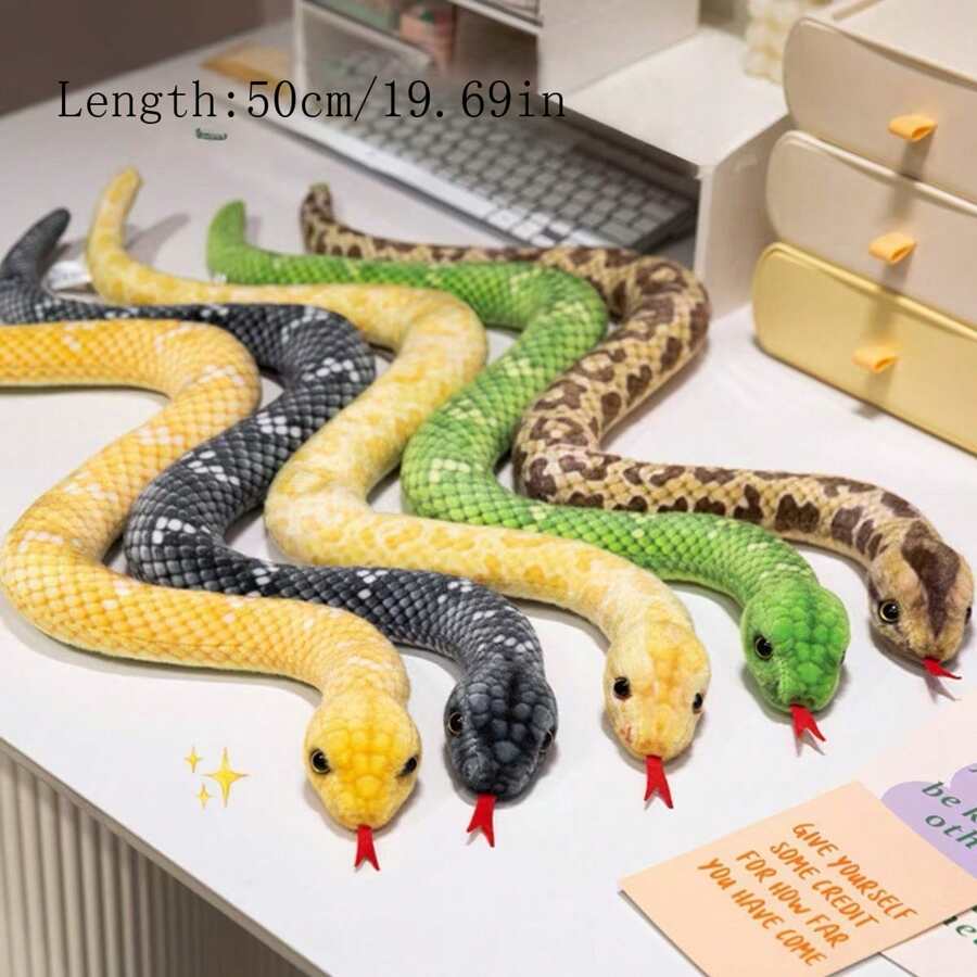 Plush Realistic Snake Shaped Toys, S-Shaped Python Soft Stuffed Animal ...