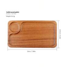 Wooden Tray, Rectangular Cake & Dessert Platter, Suitable For Restaurant, Family Gathering, Cake Display, Storage In Kitchen, Bedroom, Living Room - Brown - View 2