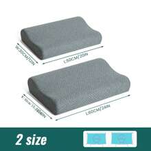 1 件秋季可装饰记忆泡沫睡眠枕，符合人体工程学的颈椎枕，颈部支撑枕 - 深灰色 - 查看 12