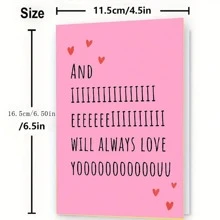1pc Always Love Your Greeting Card Envelopes, Fun And Creative Holiday Cards, Gifts For Wives Husbands Boyfriends Girlfriends, Sweet And Funny Valentine's Day Cards, Perfect Birthday Gifts - Multicolor - View 9