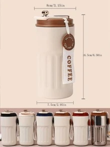 奢華咖啡杯 不鏽鋼真空保溫杯/保溫瓶 精緻禮品 450ml/15.2oz 防漏 便攜 適合聖誕節、感恩節及其他節日與週年紀念，亦適用於戶外、旅行、跑步、騎單車、徒步、游泳及開學季 - 彩色 - 查看 9