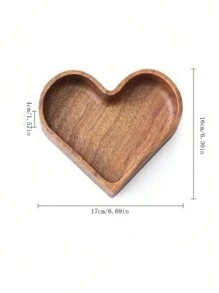 1pc Valentine's Day Creative Candy Solid Wood Tray, Stackable Dried Fruit Box Nut Tray, Creative Walnut Tray, Love Shaped Candy Box, Wooden Fruit Box Whole Wood Love Shaped Candy Box Nut Dried Fruit Storage Tray Japanese Solid Wood Can Be Stacked