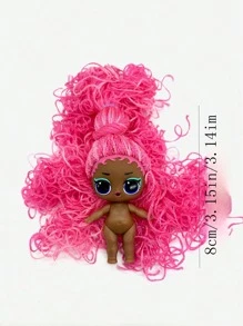 1 件 LOL SURPRISE 彩色头发粉色迷你娃娃收藏玩具惊喜礼物材料 PVC 宽度 4.5 厘米,Lol,Lol 娃娃,Lol Surprise