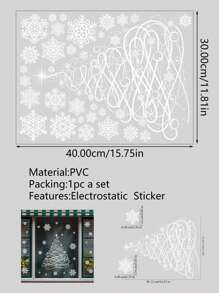 1 cái/2 cái/3 cái Miếng dán trang trí cây và bông tuyết, Miếng dán, Decal dán tường, Decal dán tường bằng nhựa vinyl để trang trí nhà cửa, Vật dụng trang trí mùa xuân làm mới ngôi nhà của bạn, Miếng dán trang trí Rama - trắng - Xem 7