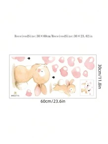 1pc Colorful Cartoon Heart-Shaped Wall Sticker, Cute Girly Style Room Bedroom Background Wall Decor Stickers Personalised Stickers