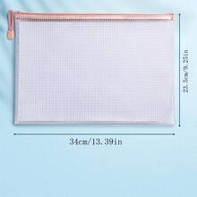 20 piezas Carpetas con cremallera de malla impermeables tamaño A4, adecuadas para proyectos de punto de cruz y rompecabezas, para viajes, escuela, reuniones de la junta y útiles escolares/de oficina, 5 colores macaron, de vuelta a la escuela, útiles escolares