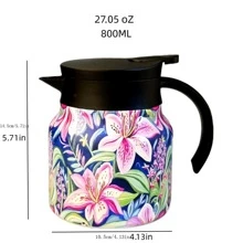 1 pieza Olla de acero inoxidable de 800ml/1000ml con infusor de té, termo aislado al vacío para hervir agua, tetera regreso a la escuela