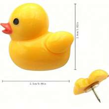 10/20 件黄色小鸭图钉，装饰性图钉采用耐用 ABS 制成，适用于软木板、白板、照片墙和办公室装饰
