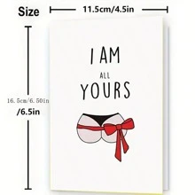 1 张送给男朋友的趣味周年纪念卡，送给丈夫的淘气爱情卡，6.5*4.5 英寸贺卡包含信封 - 彩色 - 查看 8