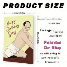 1 张异想天开的幽默生日贺卡 - “性感生日快乐” - 带信封，高品质印刷，6.29 英寸 X 4.33 英寸，带有男士插图的有趣新奇卡片，适合家人和朋友 - 适合所有场合的庆祝便条卡 - 多色 - 查看 3