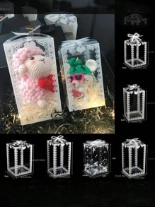 10/20個透明蝴蝶印花禮品盒，適用於蠟燭、娃娃、糖果，節日派對用品，小企業包裝盒，婚禮裝飾禮品盒，婚禮用品，婚禮伴手禮，透明印花食品包裝盒，小企業包裝盒，婚禮裝飾，婚禮禮品盒，婚禮用品，婚禮伴手禮 - 彩色 - 查看 10