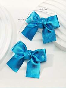 2-4 件女孩圣诞金色和银色 PU 皮革蝴蝶结发夹 - 彩色 - 查看 7