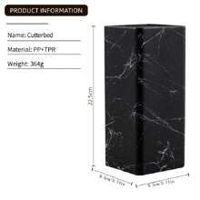 1pc Square Black Vintage Marble Pattern Knife Rest