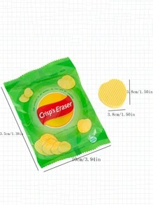 4 Pcs/Set Color Random Creative Simulation Potato Chip Eraser Simulation Food Eraser Set School Supplies Office Stationery Back To School - one-size - View 7