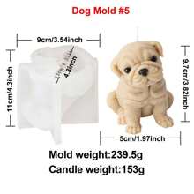 3D狗狗硅胶蜡烛模具沙皮犬幼犬香皂模具躺卧金毛犬礼物 - 白色 - 查看 2