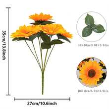 2 Pcs Sunflower Bouquet, European Countryside Style Home Decor Artificial Sunflower Bunch - Multicolor - View 4