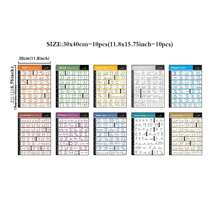 10 幅无框帆布海报，现代艺术，身体锻炼训练图表，家庭健身房健身艺术画，卧室客厅走廊、墙壁艺术、墙壁装饰、冬季装饰、房间装饰的理想礼物