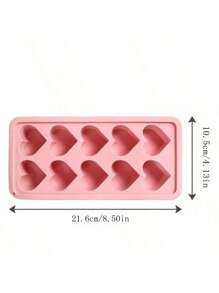 1/2/3pcs Heart/Star Shaped Silicone Tray Mold, 10 Cavity Easy Release Ice Cube Mold, Suitable For Home, Bar, KTV, Pink Or Red, Heart Shaped Ice Cube Maker Mold, Makes 10 Ice Cubes At A Time, Summer, Summer Set - Multicolor - View 8