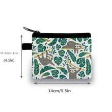 Coin Purse In Colourful- Sloth Bears/Alpaca/Flamingo Printed Coin Purse - Casual Style, Polyester Material - Multicolor - View 3