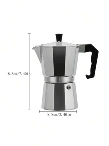 Classic Italian-American Espresso Maker - 10.14oz Aluminum Stovetop Coffee Pot, Manual Operation, Perfect For Home & Restaurant Use Back To School - Silver - View 4