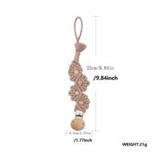 1 件手工奶嘴夹，时尚编织奶嘴链和山毛榉木奶嘴夹，适合日常使用 - 彩色 - 查看 8