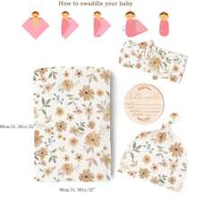 Set de 4 pièces de foulards imprimés pour bébé, foulards d'emmaillotage pour nouveau-nés, ensemble d'emballage, couvertures souples et extensibles pour bébé, couverture de réception pour nouveau-né, unisexe amour Saint-Valentin