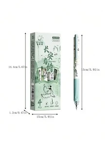 4支裝中式可伸縮凝膠筆，0.5mm ST筆尖快乾黑色墨水，書寫順暢軟握感，適用學生考試、作業與辦公使用，開學季必備 - 多款可選 - 查看 10