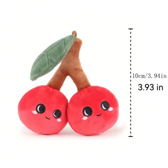 1 pieza Muñeco de peluche decorativo lindo con forma de cereza roja y pera verde como obsequio