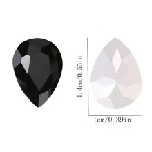 20PCS 1cm*1.4cm Water Drop Glass Art Rhinestone Crystal Glitter Diamond Non HotFix Flatback 3D Decorations Craft Accessories Crafters DIY Enthusiasts - Ornamental Fashion Suitable For Art Made From Glass - Suitable For Decorate Customize Personaliz - Multicolor - View 3