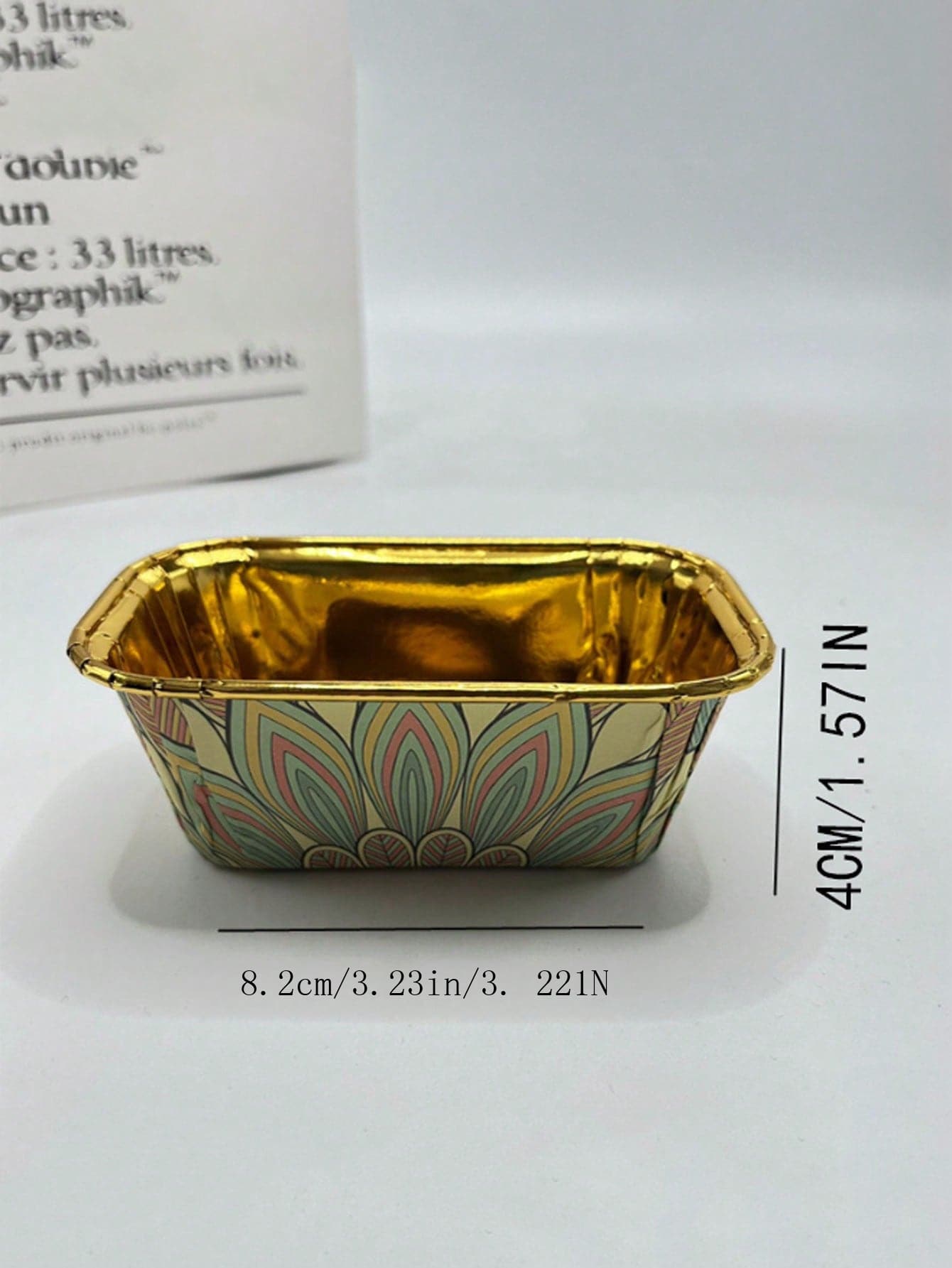 50disposable Cake Cups Rectangular Pattern Rolled Cups Baking Pastry ...