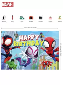 Marvel 21PCS Marvel Officially Licensed Across The Universe Spider-Man Cartoon Theme Birthday Decorations Party Decorations Party Supplies Party Balloon Set Includes Cake Toppers Cupcake Decorations Balloon Background Fabric And Tablecloths