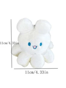 Plush Octopus Rabbit Reversible Keychain Pendant Bag Charm - Multicolor - View 2