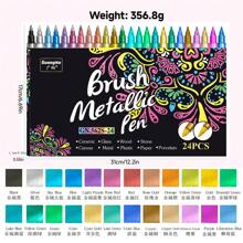 GuangNa 12/24 Colors Dual Tips Metallic Waterproof Permanent Paint Marker Pens For DIY Epoxy Resin Mold Drawing Craft Graffiti Art Supplies