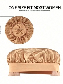 1/2 Stücke Satin Schlafhaube, seidiger Haartuch mit weichem Gummiband, geeignet für lockiges Haar (Schwarz & Gold) Heim Badezimmer Dekoration Herbstdekoration Rückkehr zur Schule - Verschiedenfarbig - Übersicht 6