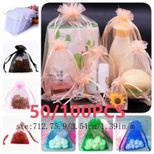10/50/100 pièces Sacs cadeaux en organza, sacs pour cadeaux de mariage, taille 7*9cm, fournitures d'emballage cadeaux pour les fêtes, événements et fêtes, maison et vie, fournitures pour fêtes de mariage, pochettes cadeaux de centre de table, sacs d'emballage de cuisson, sacs d'emballage de cadeaux de bijoux, sacs à mailles pour cadeaux d'événements et de fêtes, convenant pour divers festivals, célébrations, fêtes en plein air, toutes les saisons, sacs anti-insectes pour fruits, retour à l'école, Saint-Valentin