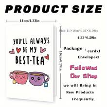 1pc, Best Friends Birthday Gift Card, Sisters Friendship Greeting Card + Envelope, Miss You Cards, Support Cards, Wish Cards, Perfect For Family And Friends, Funny Cards, 6.3*4.33In With Envelope, Birthday Gift - Multicolor - View 3